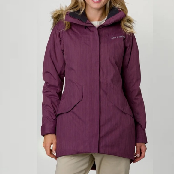 HELLY HANSEN Hilton Helly Tech Protection Primaloft Fur Hood Jacket Bordeaux M